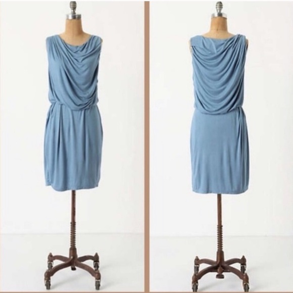 Anthropologie Dresses & Skirts - Bordeaux blue cowl neck jersey dress sz XS NWT